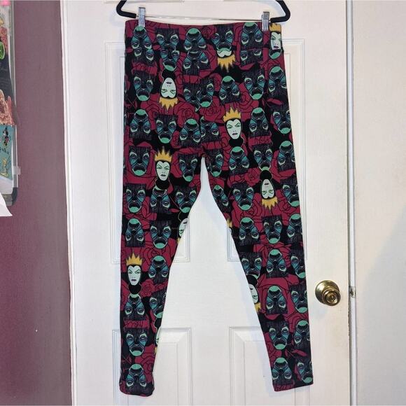 LuLaRoe Disney Snow White Evil Queen Mirror Red Roses Black Leggings TC2 - Picture 9 of 11